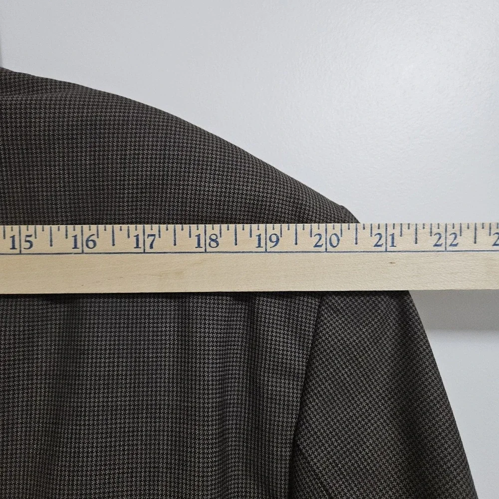 Brooks Brothers Suit Men 46L Brown 346‎ Stretch Houndstooth 2-Button Pleat 37x30